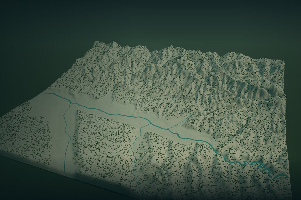 宝鸡 · 秦山渭水：秦岭北麓 · 渭河 · 清姜河三维场景